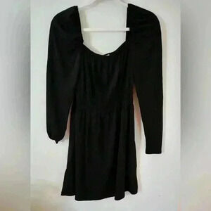 Long sleeve smocked mini dress